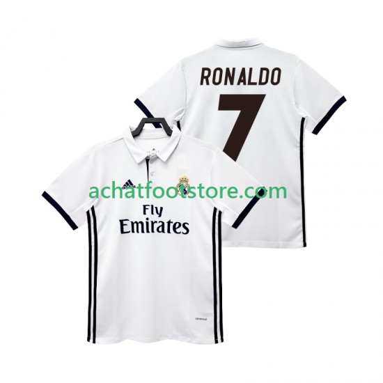 Maillot Real Madrid CRISTIANO RONALDO 7 Rétro Domicile Tenue pour Homme 2017 2018 Manche Courte