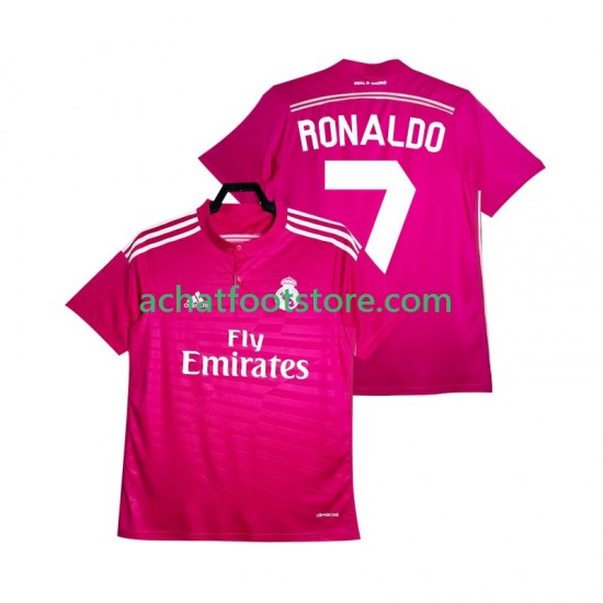 Maillot Real Madrid Cristiano Ronaldo 7 Rétro Extérieur Tenue pour Homme 2014 2015 Manche Courte