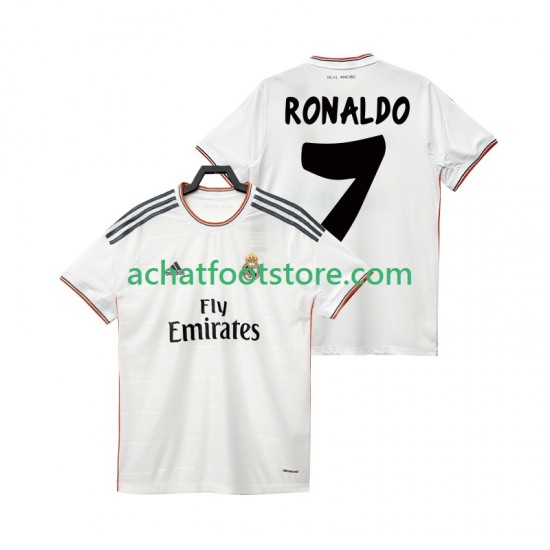 Maillot Real Madrid Cristiano Ronaldo 7 Rétro Domicile Tenue pour Homme 2013 2014 Manche Courte