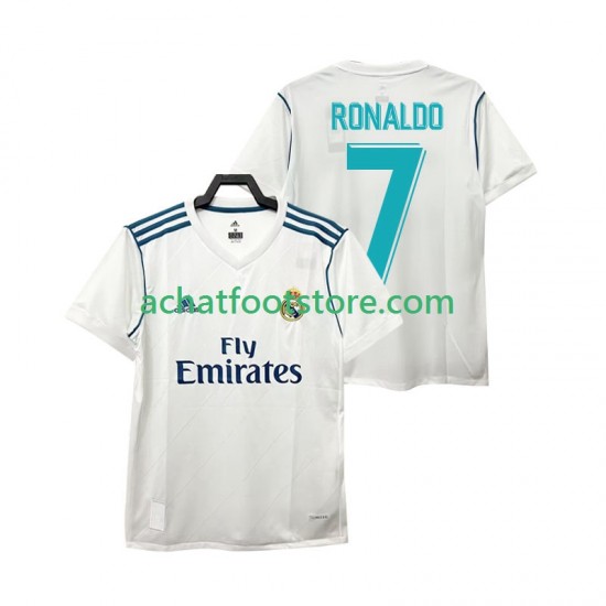 Maillot Real Madrid Cristiano Ronaldo 7 Rétro Domicile Tenue pour Homme 2017 Manche Courte