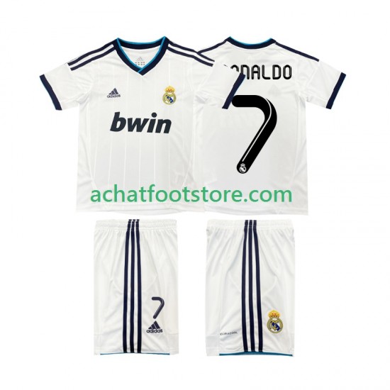 Maillot Real Madrid Cristiano Ronaldo 7 Rétro Domicile Tenue pour Enfant 2012 2013 Manche Courte