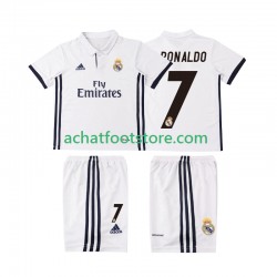 Maillot Real Madrid Cristiano Ronaldo 7 Rétro Domicile Tenue pour Enfant 2016 2017 Manche Courte