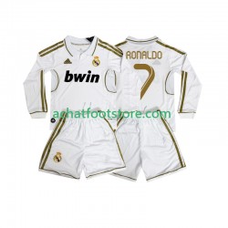 Maillot Real Madrid Cristiano Ronaldo 7 Rétro Domicile Tenue pour Enfant 2011 2012 Manche Longue