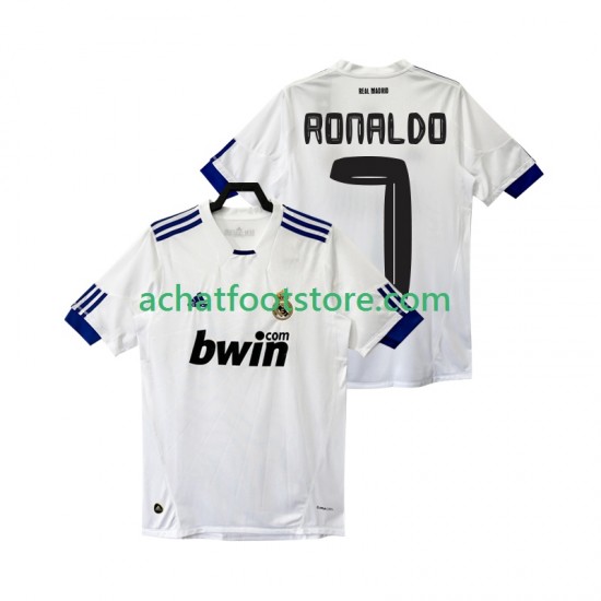 Maillot Real Madrid Cristiano Ronaldo 7 Rétro Domicile Tenue pour Homme 2010 2011 Manche Courte