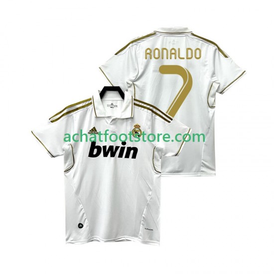 Maillot Real Madrid Cristiano Ronaldo 7 Rétro Domicile Tenue pour Homme 2011 2012 Manche Courte