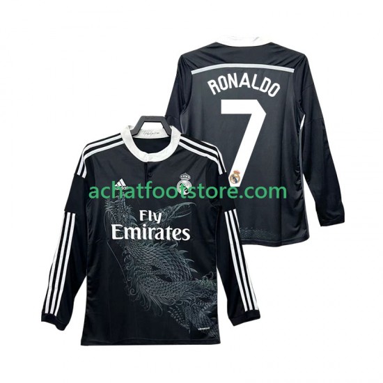 Maillot Real Madrid Cristiano Ronaldo 7 Rétro 3ème Tenue pour Homme 2014 2015 Manche Longue