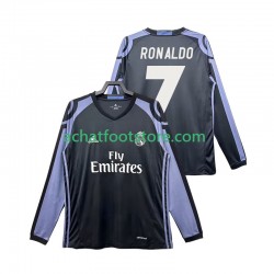 Maillot Real Madrid Cristiano Ronaldo 7 Rétro 3ème Tenue pour Homme 2016 2017 Manche Longue