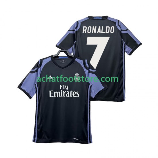 Maillot Real Madrid Cristiano Ronaldo 7 Rétro 3ème Tenue pour Homme 2016 2017 Manche Courte