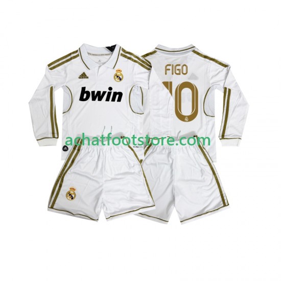 Maillot Real Madrid FIGO 10 Rétro Domicile Tenue pour Enfant 2011 2012 Manche Longue