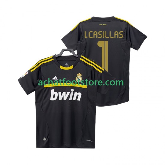 Maillot Real Madrid I.CASILLAS 1 Gardien Rétro Extérieur Tenue pour Homme 2011 2012 Manche Courte