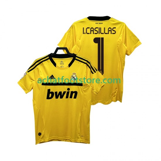Maillot Real Madrid I.CASILLAS 1 Gardien Rétro Domicile Tenue pour Homme 2011 2012 Manche Courte