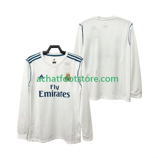 Maillot Real Madrid Rétro Domicile Tenue pour Homme 2017 2018 Manche Longue