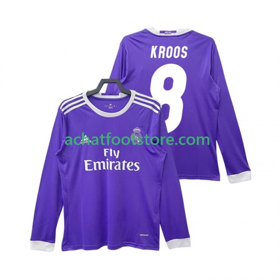 Maillot Real Madrid KROOS 8 Rétro Extérieur Tenue pour Homme 2016 2017 Manche Longue