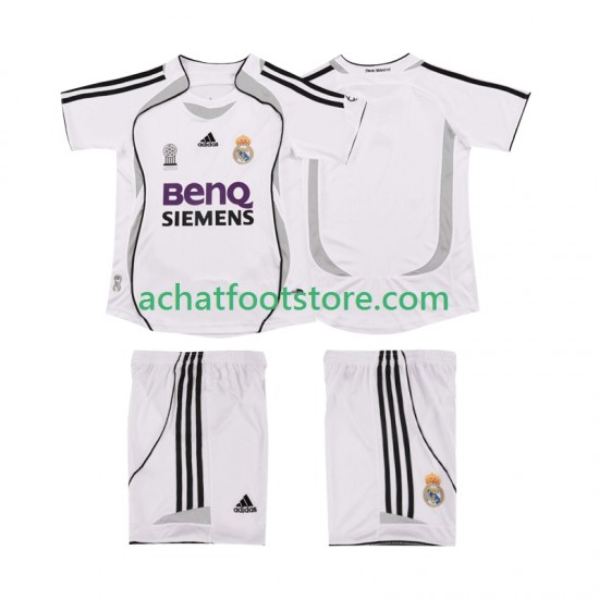 Maillot Real Madrid Rétro Domicile Tenue pour Enfant 2006 2007 Manche Courte