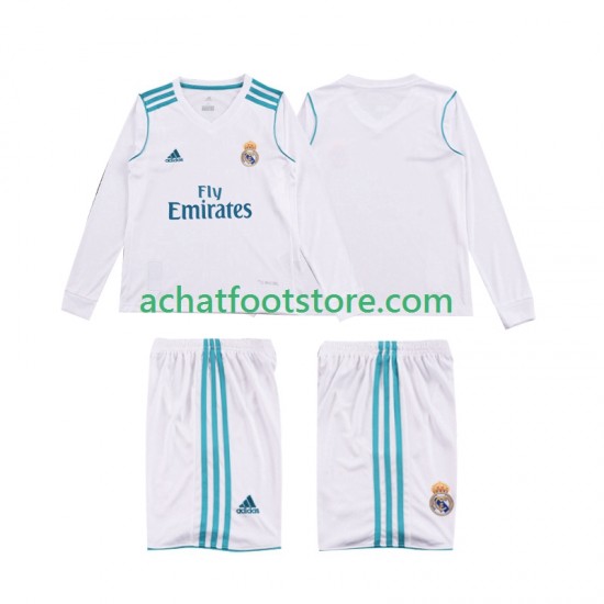 Maillot Real Madrid Rétro Domicile Tenue pour Enfant 2017 2018 Manche Longue