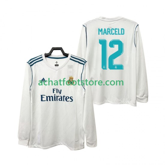 Maillot Real Madrid MARCELD 12 Rétro Domicile Tenue pour Homme 2017 2018 Manche Longue