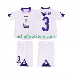 Maillot Real Madrid R CARLOS 3 Rétro Domicile Tenue pour Enfant 2004 1988 Manche Courte