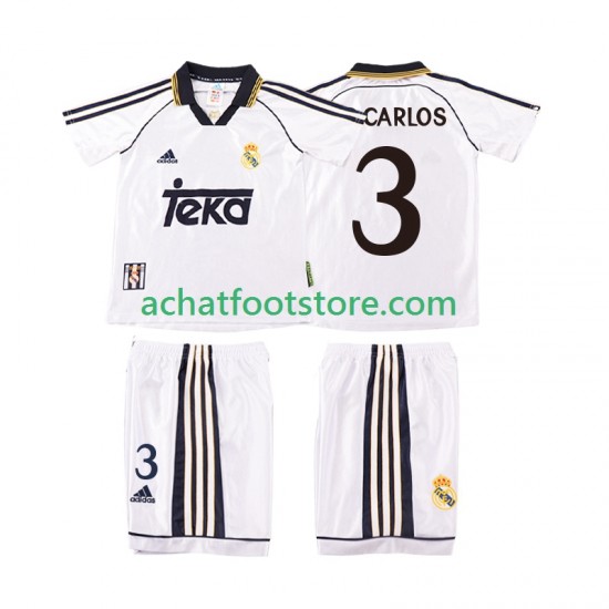 Maillot Real Madrid R CARLOS 3 Rétro Domicile Tenue pour Enfant 1988 2022 Manche Courte
