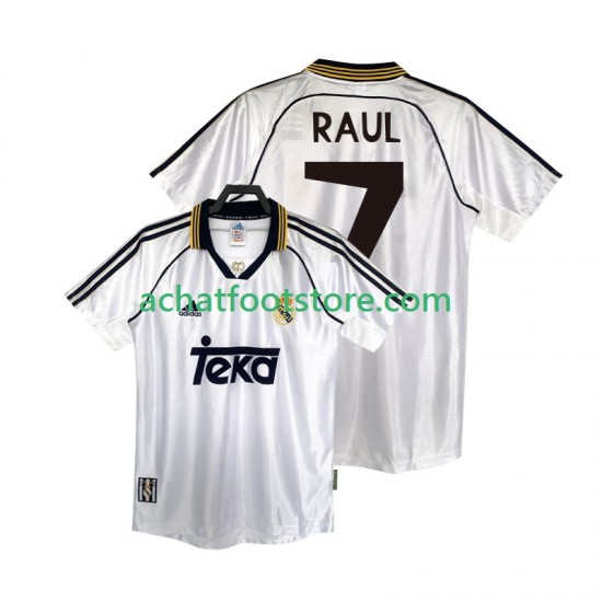 Maillot Real Madrid RAUL 7 Rétro Domicile Tenue pour Homme 1988 2022 Manche Courte