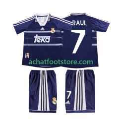Maillot Real Madrid RAUL 7 Rétro Extérieur Tenue pour Enfant 1988 2002 Manche Courte