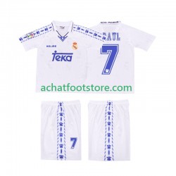 Maillot Real Madrid RAUL 7 Rétro Domicile Tenue pour Enfant 1996 2004 Manche Courte