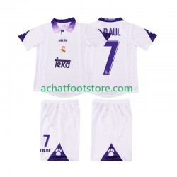 Maillot Real Madrid RAUL 7 Rétro Domicile Tenue pour Enfant 2004 1988 Manche Courte