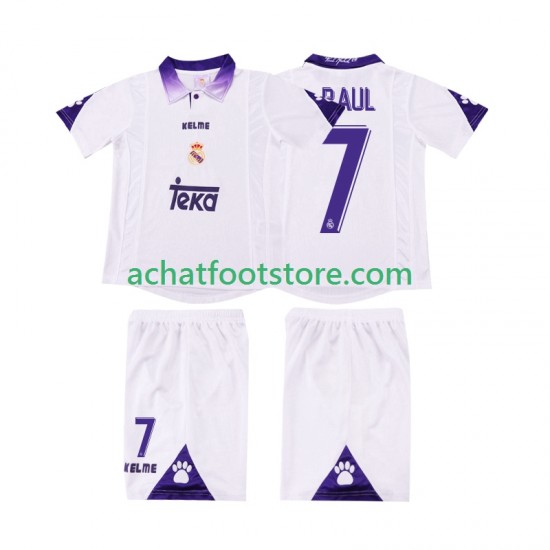 Maillot Real Madrid RAUL 7 Rétro Domicile Tenue pour Enfant 2004 1988 Manche Courte