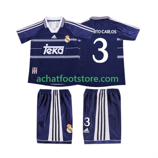 Maillot Real Madrid ROBERTO CARLOS 3 Rétro Extérieur Tenue pour Enfant 1988 2002 Manche Courte