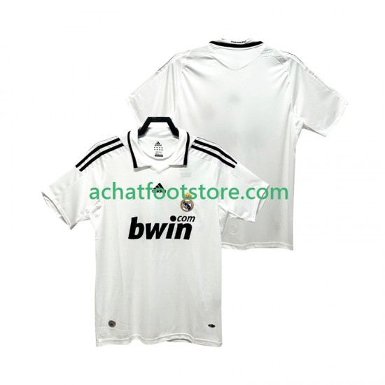 Maillot Real Madrid Rétro Domicile Tenue pour Homme 2008 2009 Manche Courte
