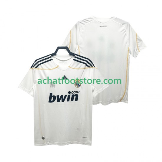 Maillot Real Madrid Rétro Domicile Tenue pour Homme 2009 2010 Manche Courte