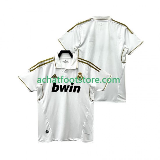 Maillot Real Madrid Rétro Domicile Tenue pour Homme 2011 2012 Manche Courte