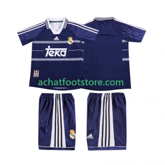 Maillot Real Madrid Rétro Extérieur Tenue pour Enfant 1988 2002 Manche Courte