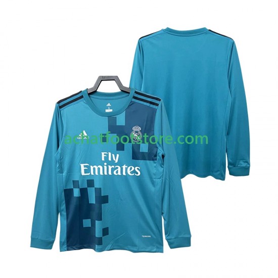 Maillot Real Madrid Rétro 3ème Tenue pour Homme 2017 2018 Manche Longue