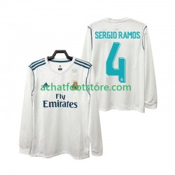Maillot Real Madrid SERGIO RAMOS 4 Rétro Domicile Tenue pour Homme 2017 2018 Manche Longue