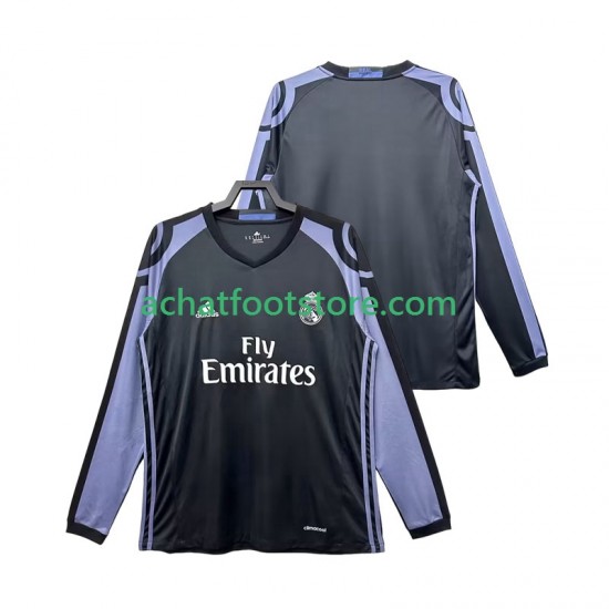 Maillot Real Madrid Rétro 3ème Tenue pour Homme 2016 2017 Manche Longue