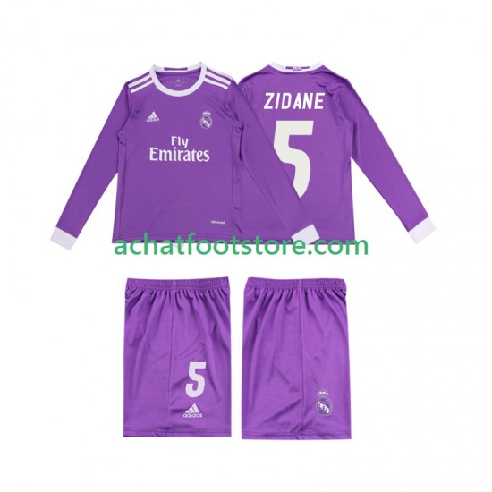 Maillot Real Madrid ZIDANE 5 Rétro Extérieur Tenue pour Enfant 2016 Manche Longue