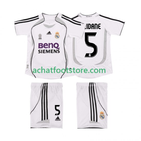 Maillot Real Madrid ZIDANE 5 Rétro Domicile Tenue pour Enfant 2006 2007 Manche Courte
