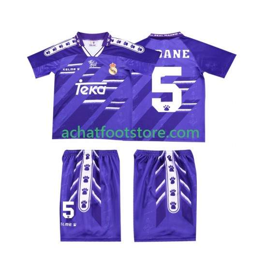 Maillot Real Madrid ZIDANE 5 Rétro Extérieur Tenue pour Enfant 1994 1996 Manche Courte