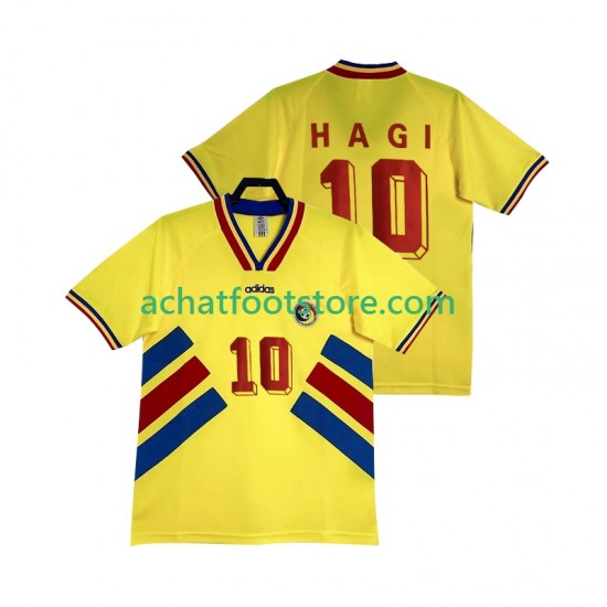 Maillot Roumanie Hagi 10 Rétro Domicile Tenue pour Homme 1994 Manche Courte