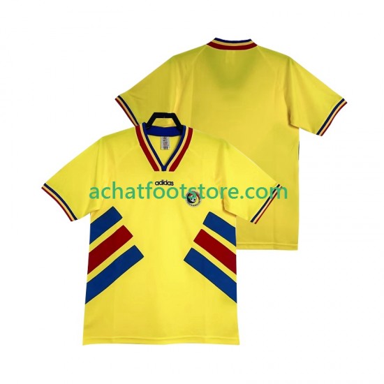 Maillot Roumanie Rétro Domicile Tenue pour Homme 1994 Manche Courte