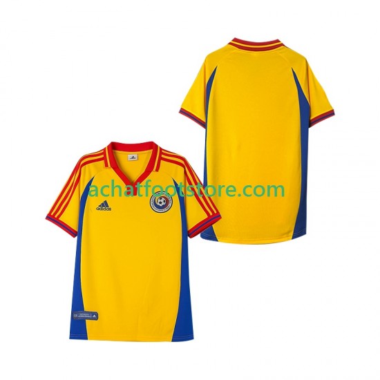 Maillot Roumanie Rétro Domicile Tenue pour Homme 2022 Manche Courte