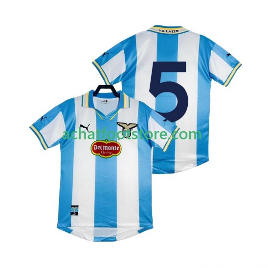 Maillot SS Lazio 5 Rétro Domicile Tenue pour Homme 2002 2022 Manche Courte