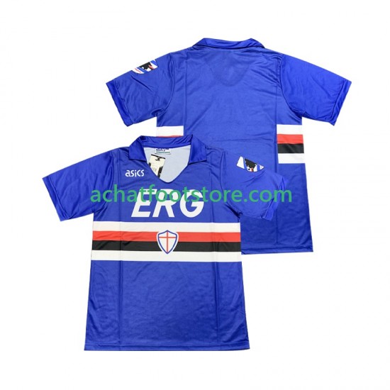 Maillot Sampdoria Rétro Domicile Tenue pour Homme 1990 1991 Manche Courte