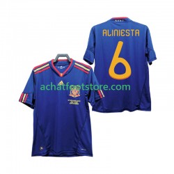 Maillot Espagne Andres Iniesta 6 Rétro Extérieur Tenue pour Homme 2010 Manche Courte