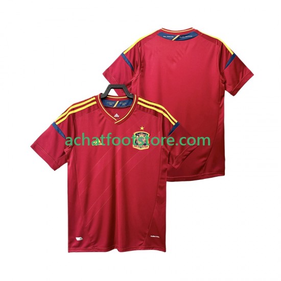 Maillot Espagne Rétro Domicile Tenue pour Homme 2012 Manche Courte
