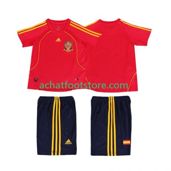 Maillot Espagne Rétro Domicile Tenue pour Enfant 2008 Manche Courte