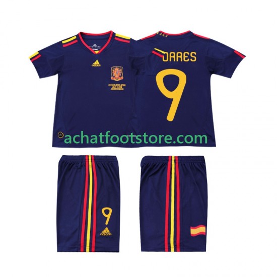 Maillot Espagne TORRES 9 Rétro Extérieur Tenue pour Enfant 2010 Manche Courte