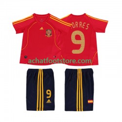 Maillot Espagne TORRES 9 Rétro Domicile Tenue pour Enfant 2008 Manche Courte