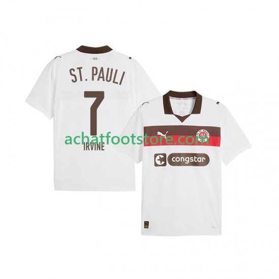 Maillot St. Pauli Jackson Irvine 7 Extérieur Tenue pour Homme 2025-2026 Manche Courte