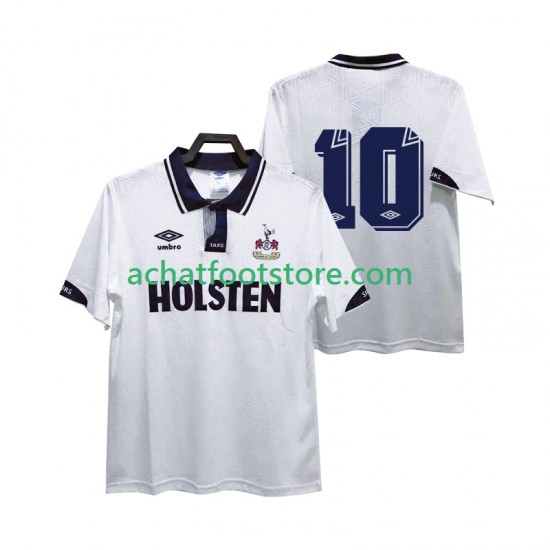 Maillot Tottenham Hotspur 10 Rétro Domicile Tenue pour Homme 1991 1993 Manche Courte